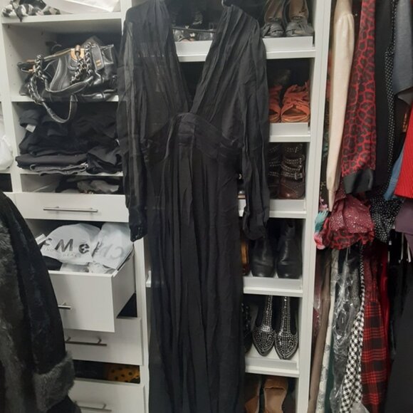 1940's Long Robe Forties Follies Trashy Diva Lingerie Dress Coat hollywood glam - Picture 6 of 11